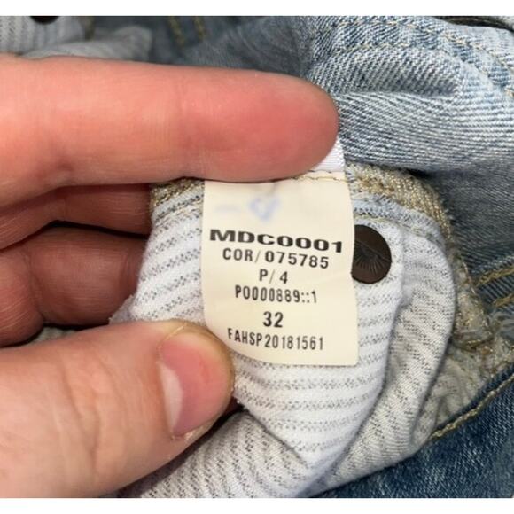 Faherty Brand Pacific Straight Jeans Ocean Wash Light Blue Sz 32 X 29 MDC0001 - Picture 8 of 9